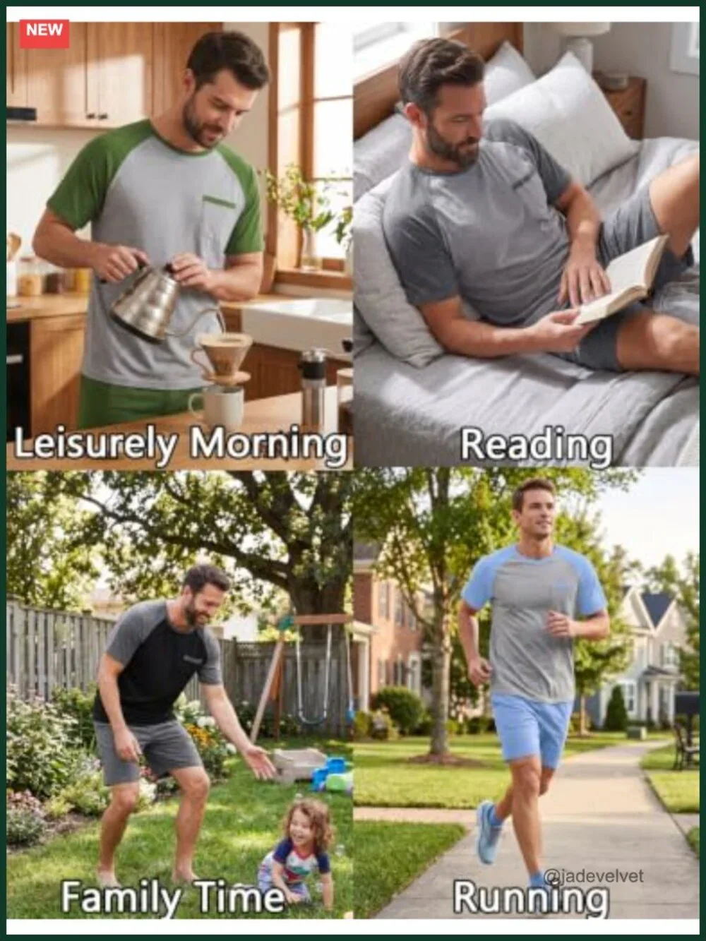 Bamboo Viscose Short Sleeve Pajama Set for Men - 2 Piece Sleepwear